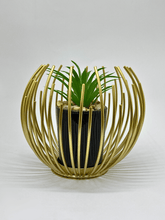 Artificial Planter with Decorative Gold Cage